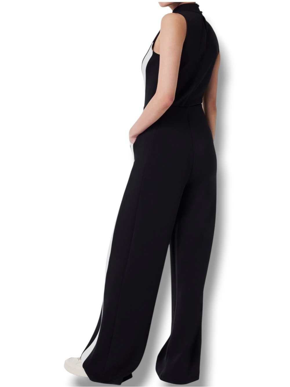 SPANX AirEssentials Stripe Jumpsuit Medium TALL Black White - Picture 5 of 11